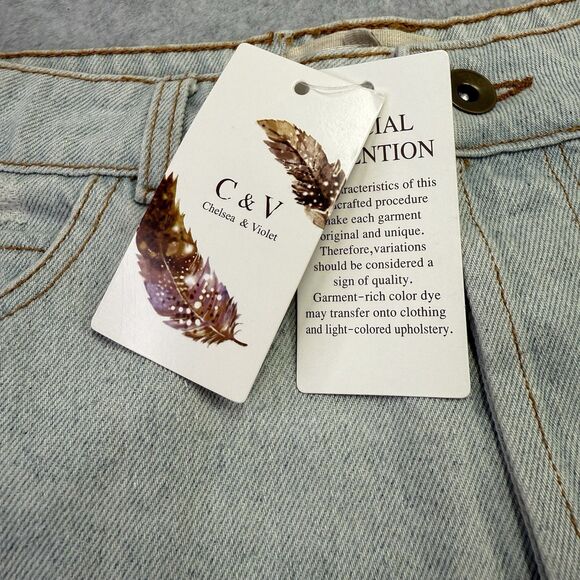 NWT Chelsea & Violet C & V Womens Jean Shorts Size 28 Cutoff Button Fly Frayed - Picture 5 of 12